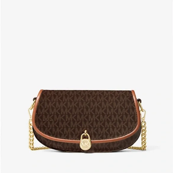 MICHAEL KORS MILA SMALL SIGNATURE LOGO CROSSBODY BAG NWT - Picture 1 of 8